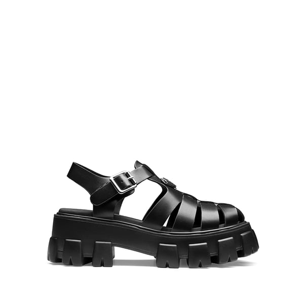 Lug Sole Platform Sandals - BLACK-PU - 3